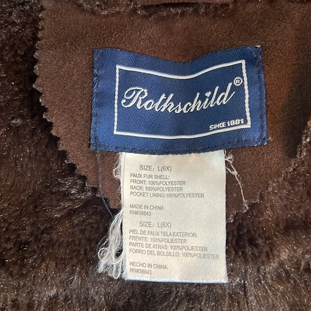 Rothschild Brown Penny Lane Embroidered Faux Suede Girls Jacket